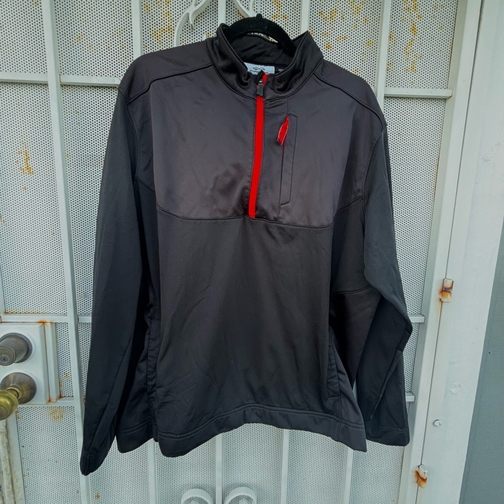 Snake Eyes men M long sleeve 1/4 front zip fleece lining kangaroo pocket black